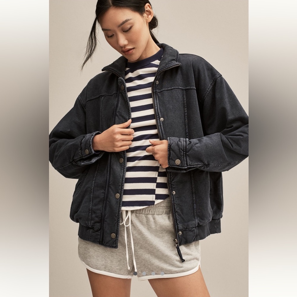 Pilcro Anthropologie Washed Bomber Jacket, NWOT